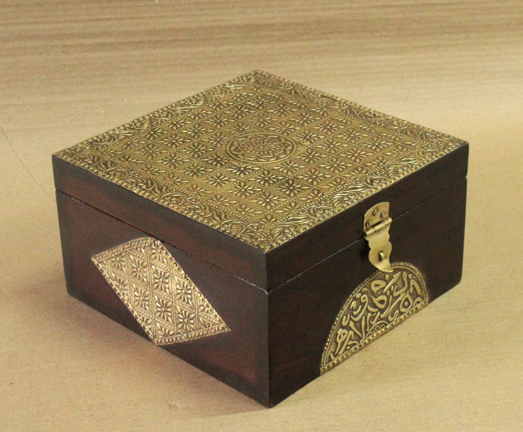 Handcrafted Wooden Box with Brass Fittings: Timeless Elegance in Every Detail
