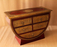 Load image into Gallery viewer, Antique-Style Wooden Drawer Chest with Heavy Brass Sheet Fitting
