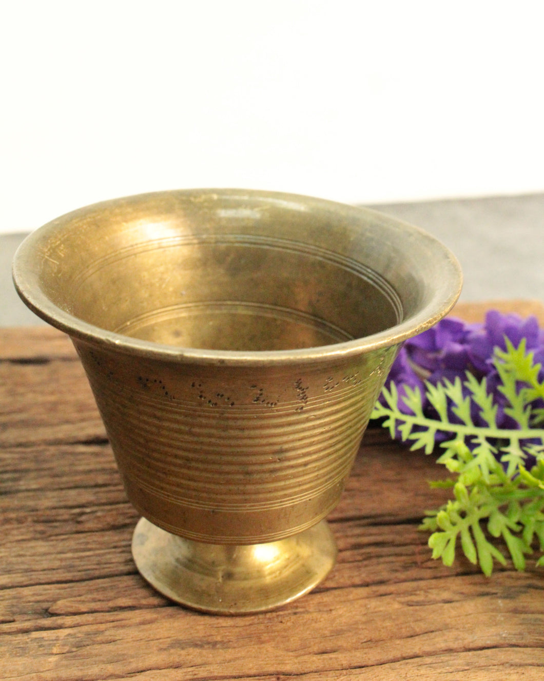 Elegant Vintage Brass Footed Glass: A Timeless Addition to Your Table
