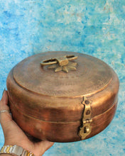 Load image into Gallery viewer, Vintage Brass Container (Katordan) with Carved Lid

