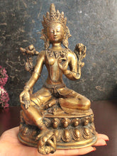 Load image into Gallery viewer, Exquisite Brass Vintage Goddess Tara Statue: A Timeless Work of Art
