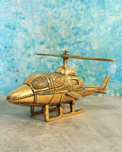 Load image into Gallery viewer, Vintage Brass Helicopter Showpiece: A Nostalgic Decor Accent
