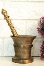 Load image into Gallery viewer, Vintage Brass Mortar and Pestle: A Timeless Culinary Companion
