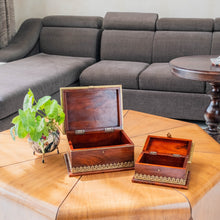 Load image into Gallery viewer, Handcrafted Wooden Box Set of 2 pcs with Brass Fittings: Artisanal Elegance
