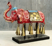 Load image into Gallery viewer, Artisan-Crafted Elephant Showpiece with 10 Melodious Hanging Bells - Style It by Hanika
