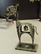 Load image into Gallery viewer, Artisan-Crafted Metal Elephant Showpiece with Hanging Bell - Style It by Hanika
