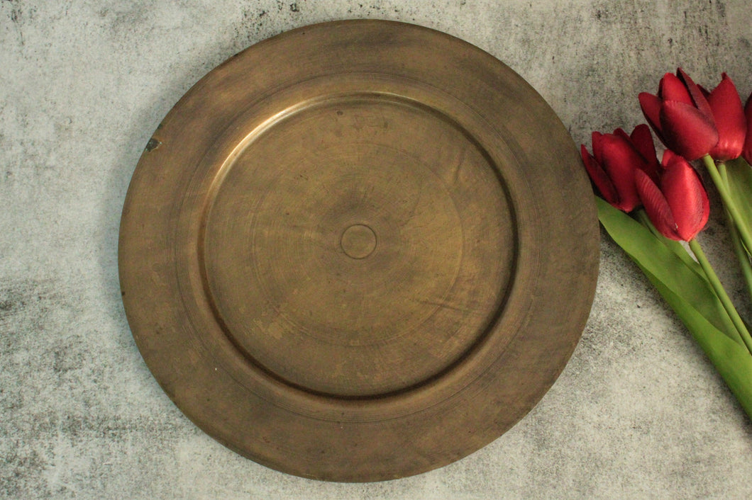 Beautiful Vintage Brass Plate (Diameter- 27 CM) - Style It by Hanika