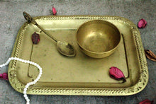 Load image into Gallery viewer, Beautiful Vintage Brass Tray (Size - 25 x 20 x 1) - Style It by Hanika

