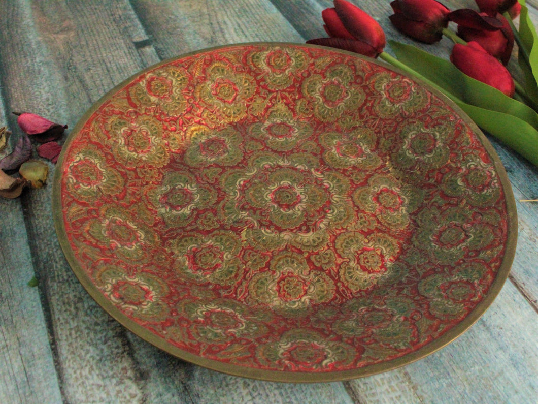Beautiful Vintage Handpainted (Meenakari) Plate (Size-22.5