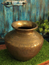 Load image into Gallery viewer, Beautiful Vintage Solid Brass Carved Water Pot - Style It by Hanika
