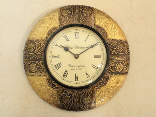 Beautiful Vintage Style Wooden Handcrafted Wall Clock - Style It by Hanika