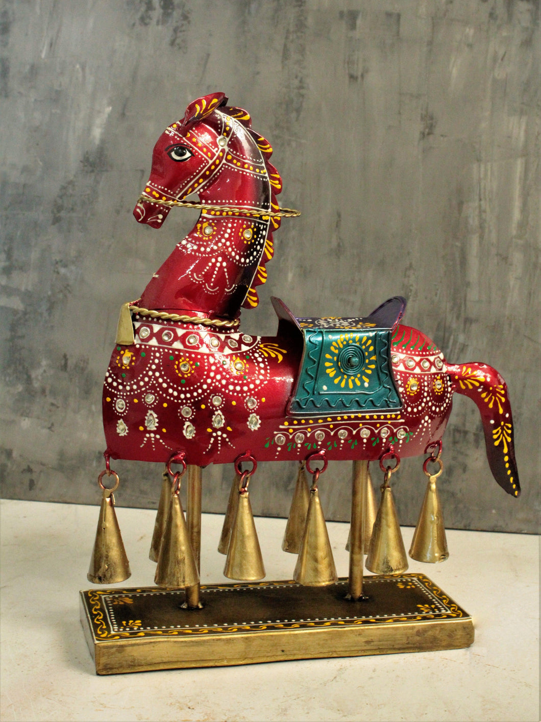 Graceful Horse Showpiece with 10 Hanging Bells - Style It by Hanika