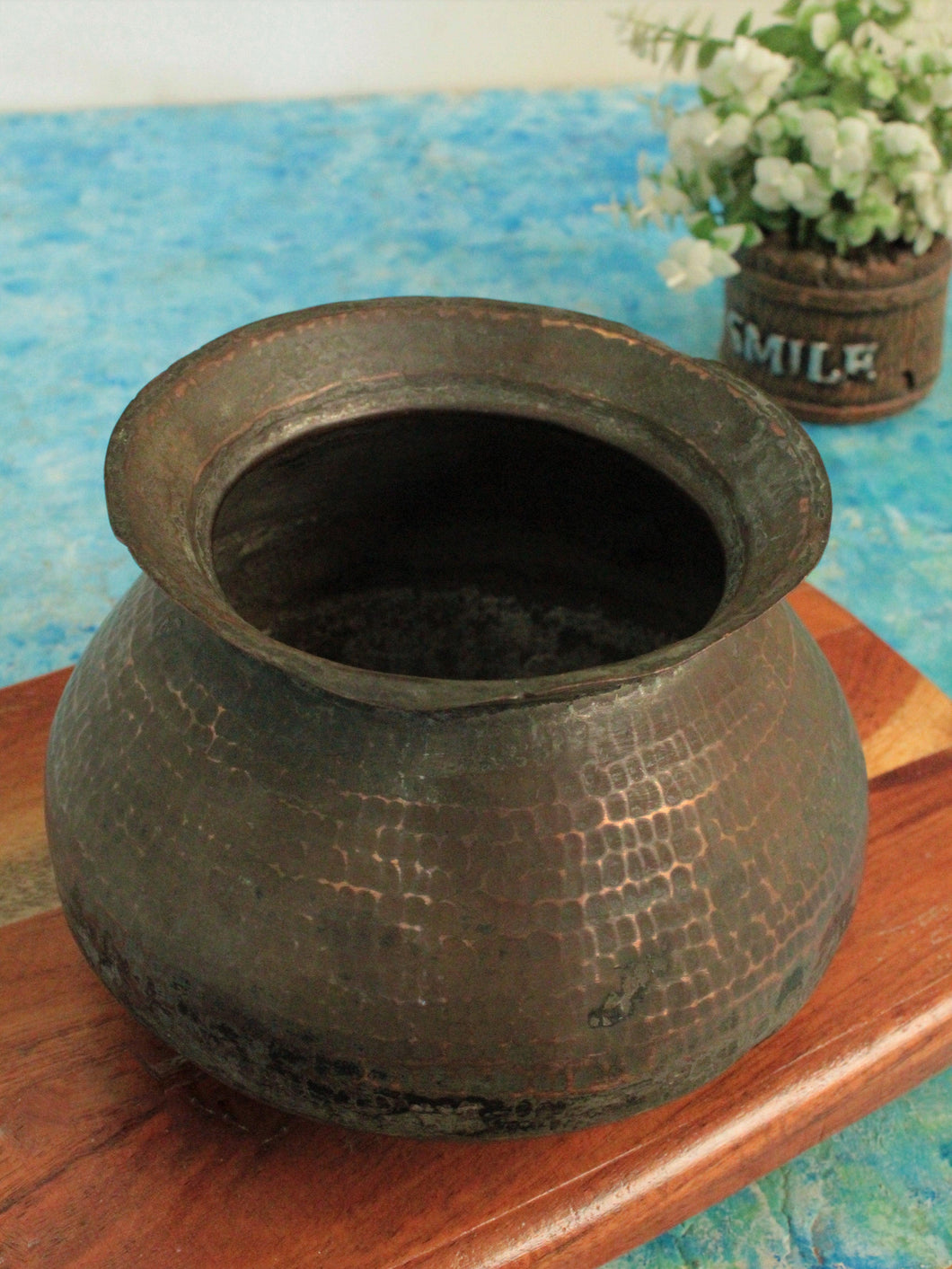 Vintage Beautifully Carved Brass Pot - Style It by Hanika