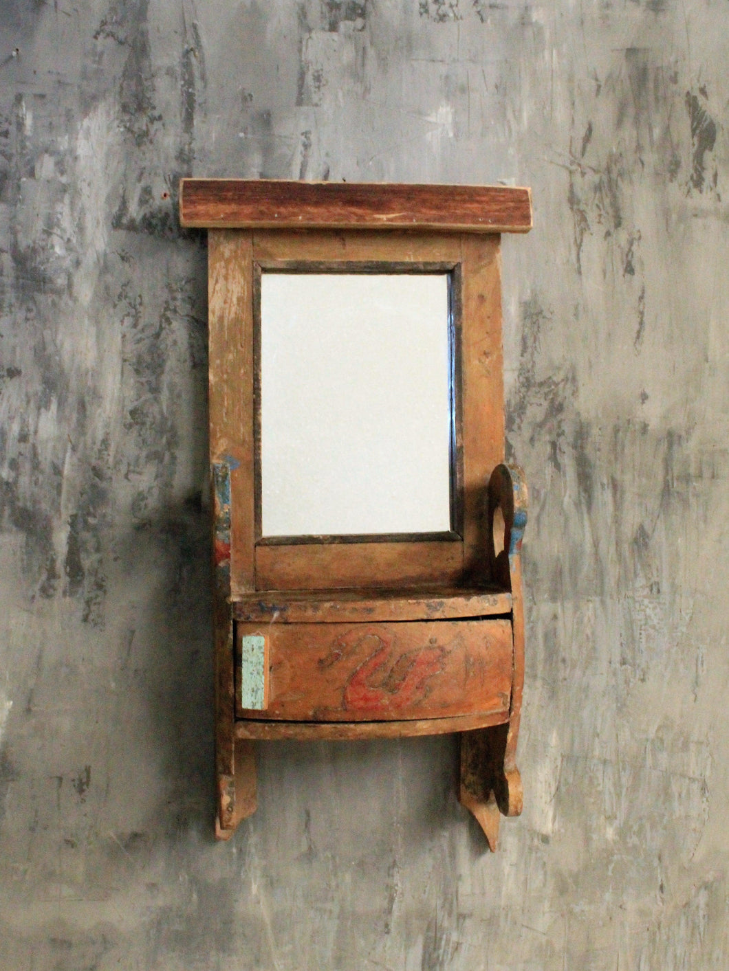 Vintage Wooden Wall Mount Dressing Mirror - Style It by Hanika