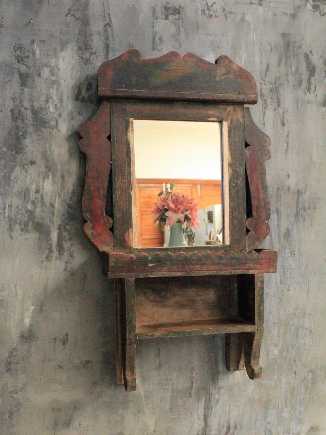 Vintage Wooden Wall Mount Dressing Mirror - Style It by Hanika