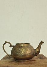 Load image into Gallery viewer, Vintage Brass Delicately Carved Tea pot
