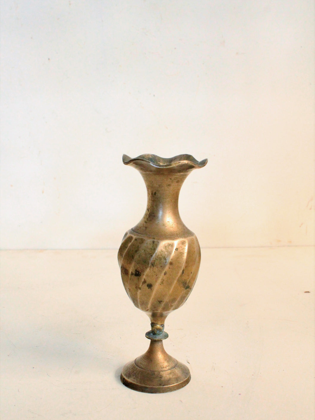 Beautiful Vintage Brass Hand Carved  Vase