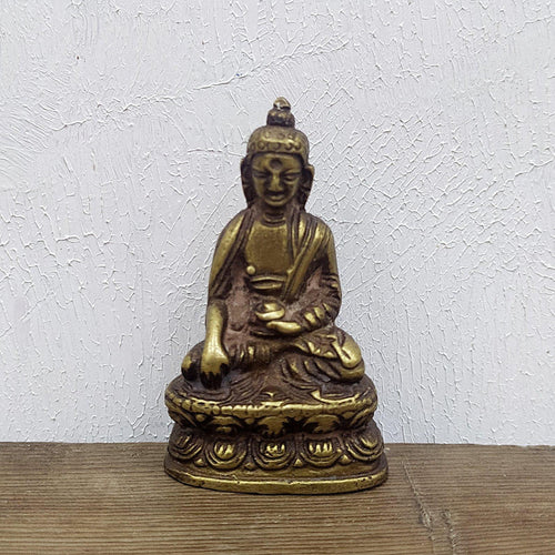 Abhaya Sitting Buddha Brass Statue Size 3.5 x 2.5 x 5.6 cm - Style It by Hanika