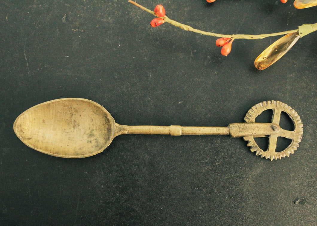 Antique Brass Teaspoon with Cutter (Length - 6.2 Inches) - Style It by Hanika
