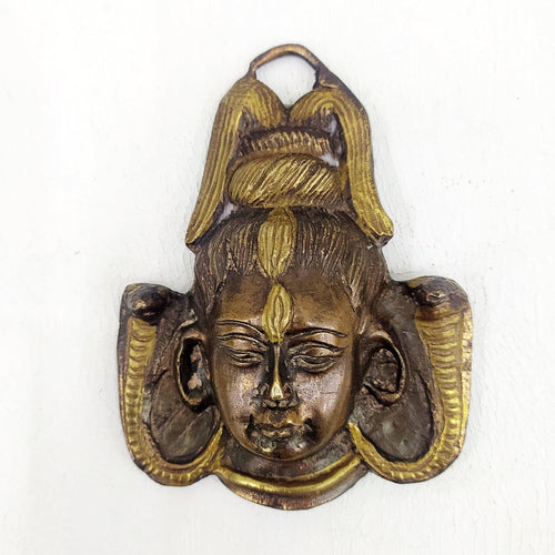 Antique Finish Shankar Face Wall Hanging Size 7.5 x 2.4 x 9.7 cm - Style It by Hanika
