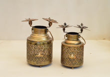 Load image into Gallery viewer, Antique Gold Finish Bird Pot Tea Light Holders (Set of 2) - Style It by Hanika

