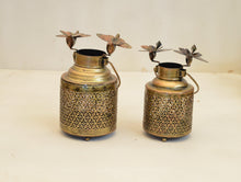 Load image into Gallery viewer, Antique Gold Finish Bird Pot Tea Light Holders (Set of 2) - Style It by Hanika

