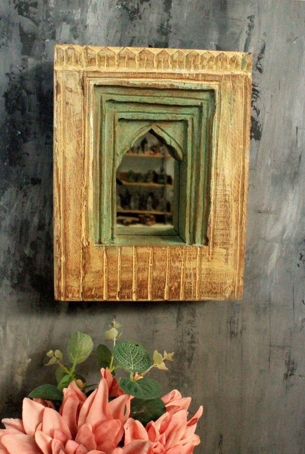 Antique Inspired Handcrafted Wooden Rustic Jharokha - Style It by Hanika