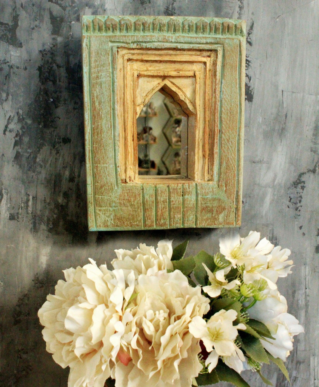 Antique Inspired Handcrafted Wooden Rustic Jharokha - Style It by Hanika