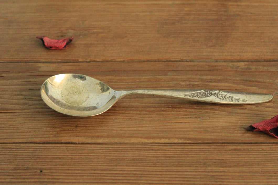 Beautiful German Silver Carved Spoon (Length - 7.1