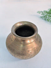 Load image into Gallery viewer, Beautiful Hand Punched Vintage Brass Pot - Style It by Hanika
