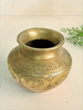 Load image into Gallery viewer, Beautiful Hand Punched Vintage Brass Pot - Style It by Hanika
