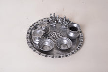 Load image into Gallery viewer, Beautiful Light weight Silver Finish Pooja Thali - Style It by Hanika
