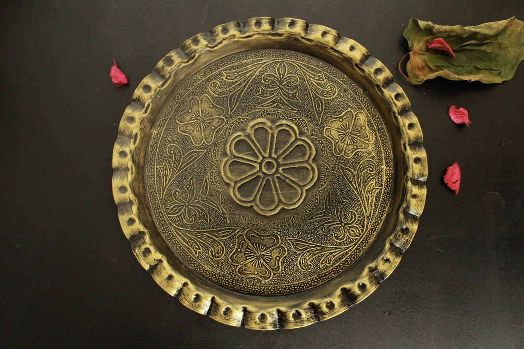 Beautiful Metal Art Plate Brass Finish - Style It by Hanika