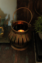 Load image into Gallery viewer, Beautiful Metal Jali Tealight Holder with Handle - Style It by Hanika

