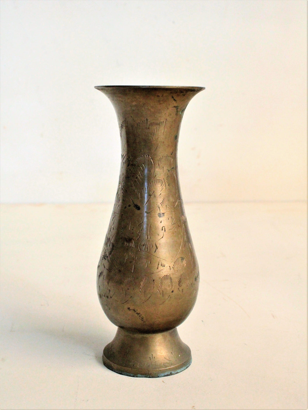 Beautiful Vintage Brass Hand-Carved Vase - Style It by Hanika