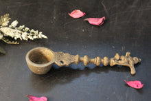 Load image into Gallery viewer, Beautiful Vintage Brass Krishna Finial Temple Spoon(size-6.7&quot;) - Style It by Hanika
