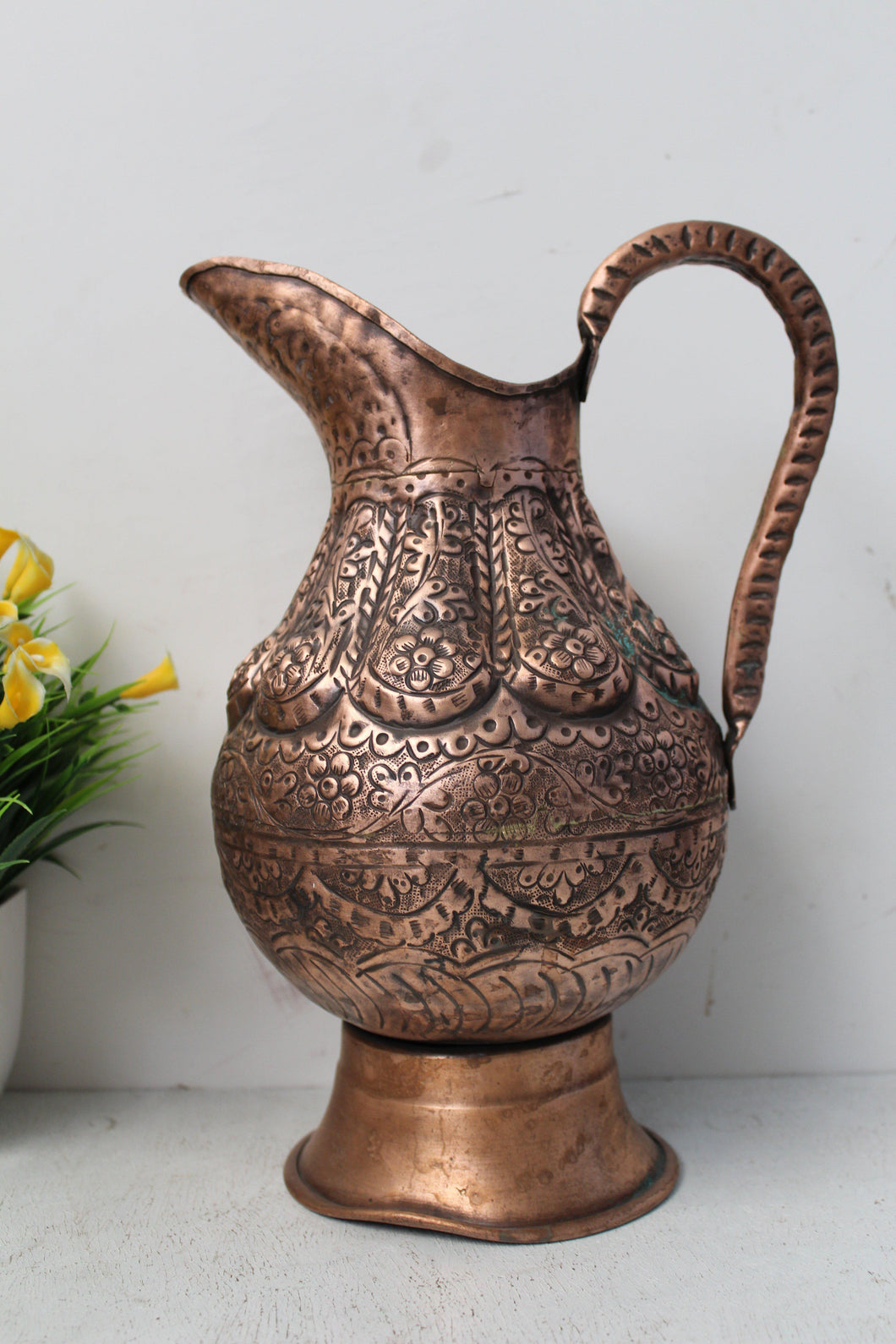 Beautiful Vintage Carved Copper Jug - Style It by Hanika