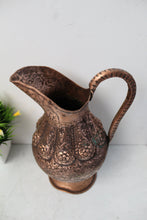 Load image into Gallery viewer, Beautiful Vintage Carved Copper Jug - Style It by Hanika
