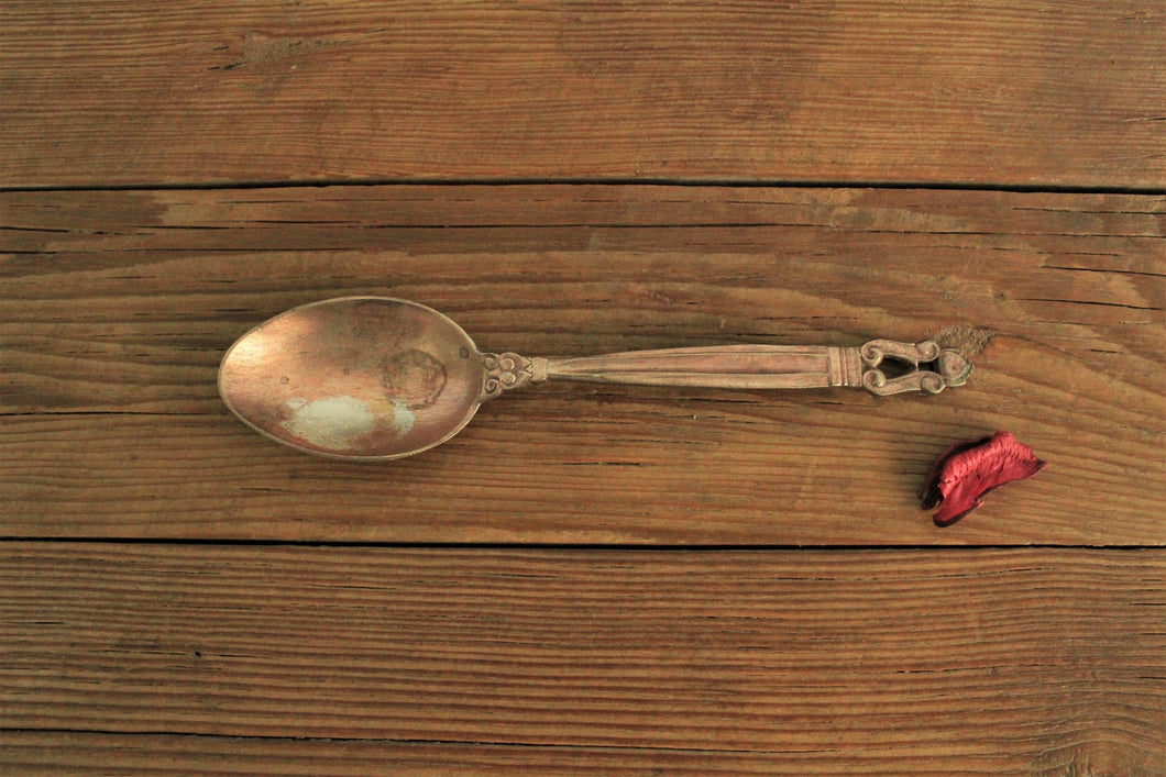 Beautiful Vintage Copper Carved Spoon (Length - 6.8