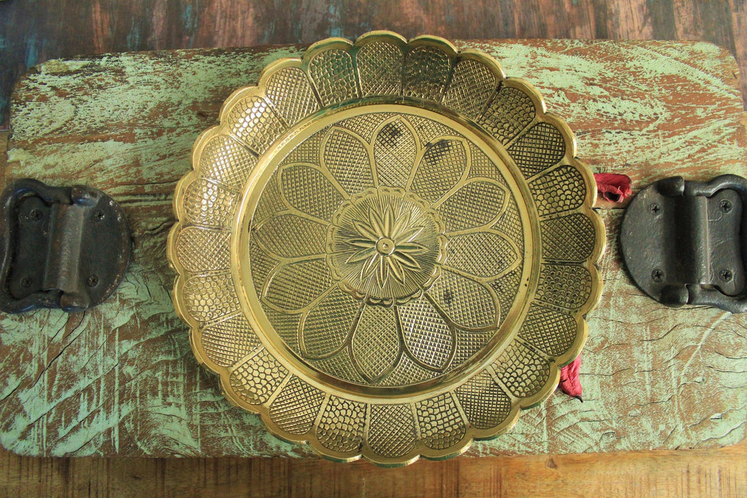 Beautiful Vintage Designer Brass Plate (Size 9.5