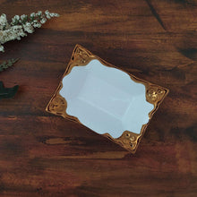 Load image into Gallery viewer, Beautiful White &amp; Golden Ceramic Rectangle Bowl - Style It by Hanika
