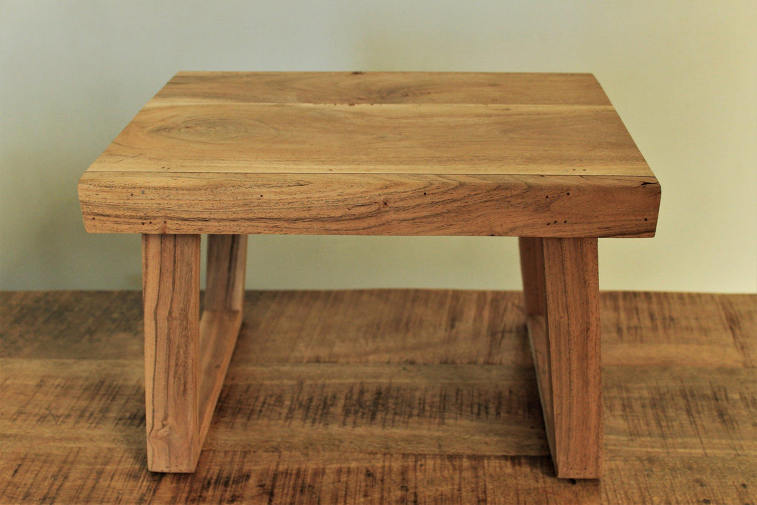 Beautiful Wooden Rustic stool Height- 25.5 cm - Style It by Hanika