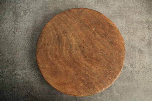 Beautiful Wooden Rustic Stool | Styling OR Roti Board Size 22 x 22 x 3.5 cm - Style It by Hanika