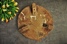 Load image into Gallery viewer, Beautiful Wooden Rustic Stool | Styling OR Roti Board Size 28 x 26 x 5 cm - Style It by Hanika
