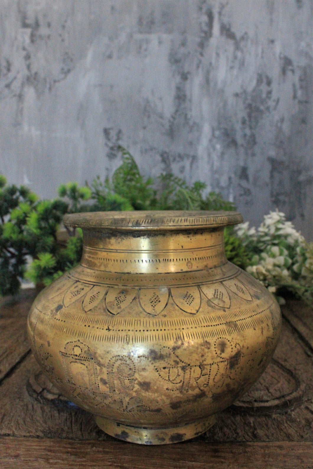 Beautifully Carved Brass Pot - Style It by Hanika