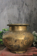 Load image into Gallery viewer, Beautifully Carved Brass Pot - Style It by Hanika
