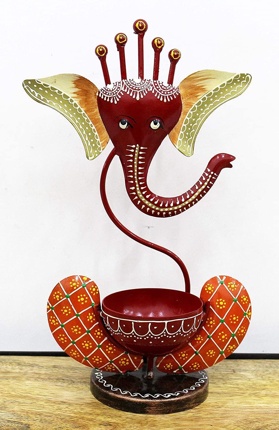 Beautifully Hand Crafted Ganesha Tea Light Holder Size - 17.8 x 8.9 x 27.9 CM - Style It by Hanika