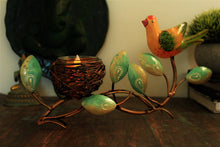 Load image into Gallery viewer, Bird On Branch Metal Sculpture with Glass Candle Holder - Style It by Hanika
