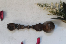 Load image into Gallery viewer, Brass Temple/Pooja Spoon: Vintage Hanuman Finial Design(Size-6.5&quot;) - Style It by Hanika
