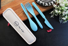 Load image into Gallery viewer, Eco-Friendly Wheat Straw + Food Grade PP Fiber Cutlery Set In Travel Box 8.5&quot; - Style It by Hanika
